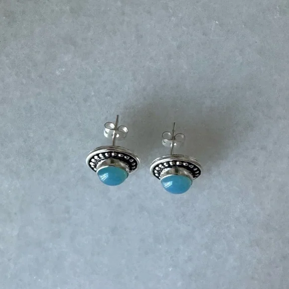 NWOT Sundance Tranquil Cirque Earrings, Blue Chalcedony, Sterling Silver